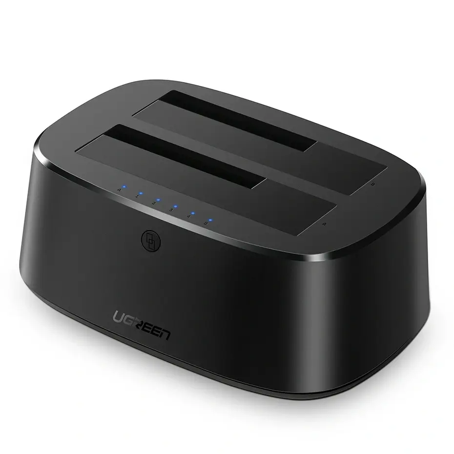 UGREEN 70442 CM198 USB-A 3.0 2.5''-3.5'' HDD SSD Dual Dock Station Alüminyum Çift Yuvalı Sata Sabit Disk Bağlantı İstasyonu