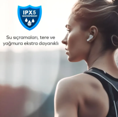 WOYAX by DEJİ Classy HD Mikrofonlu İş ve Spor İçin HiFi Stereo Ses Beyaz Kablosuz Bluetooth Kulaklık