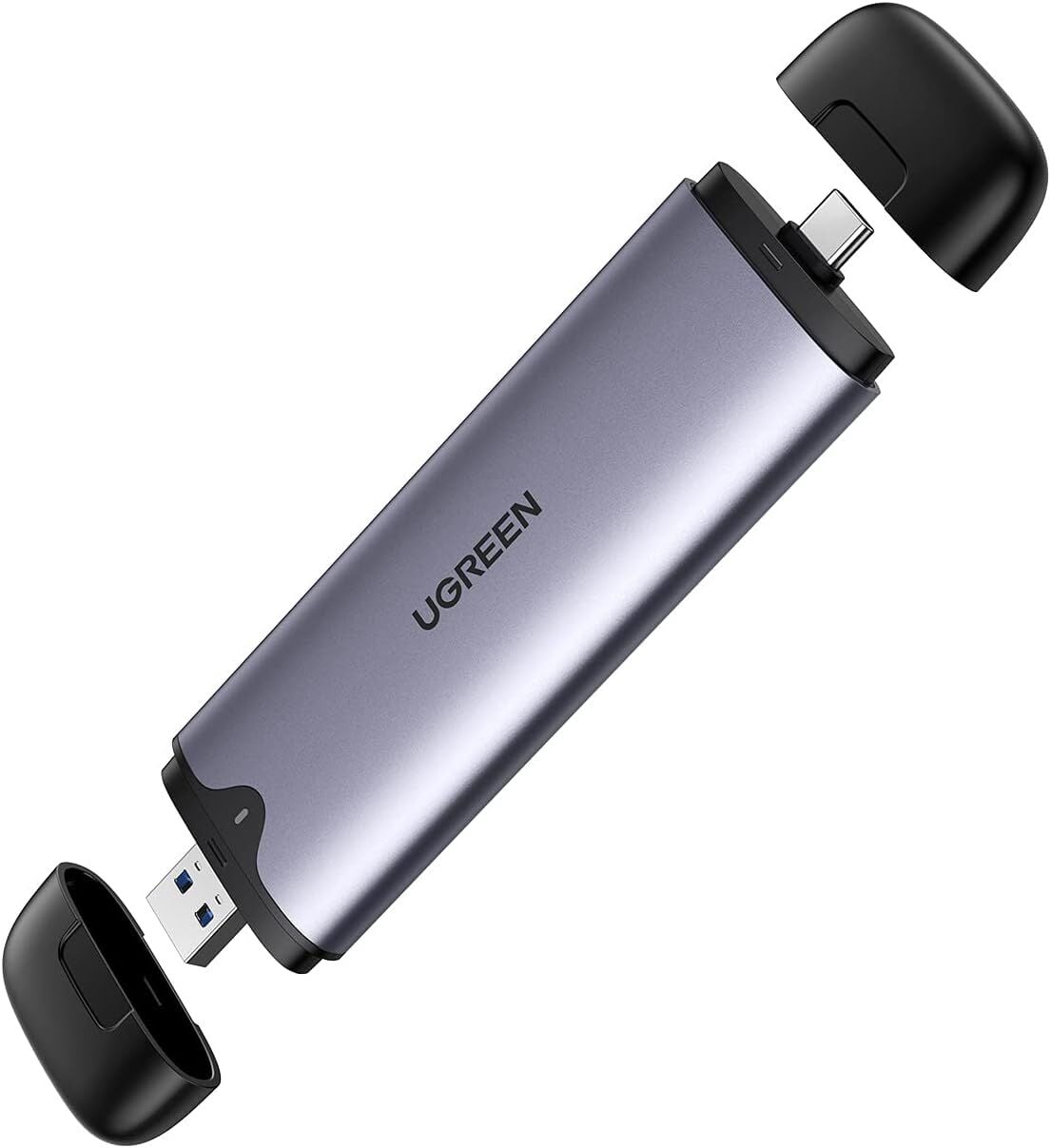 UGREEN 55152 CM353 M.2 NVMe PCIe SSD M-Key M+B Key USB 3.2 Gen2 10Gbps USB-A USB-C 2'si 1 Arada Taşınabilir M.2 Disk Kutusu