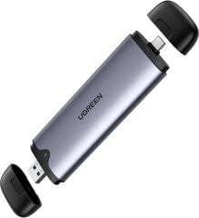 UGREEN 55152 CM353 M.2 NVMe PCIe SSD M-Key M+B Key USB 3.2 Gen2 10Gbps USB-A USB-C 2'si 1 Arada Taşınabilir M.2 Disk Kutusu
