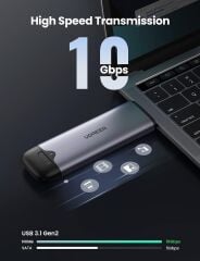 UGREEN 55152 CM353 M.2 NVMe PCIe SSD M-Key M+B Key USB 3.2 Gen2 10Gbps USB-A USB-C 2'si 1 Arada Taşınabilir M.2 Disk Kutusu