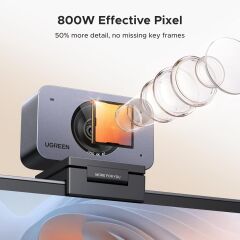 UGREEN 85071 CM973 8mp 4K Ultra HD Otomatik Odaklamalı Çift Mikrofonlu USB Webcam Kamera
