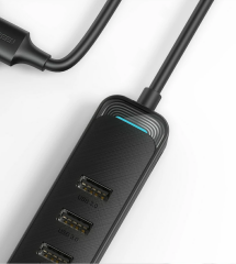 UGREEN 20488 CM456 5Gbps Veri Transfer Hızı USB-A 3.0 4 Port Bağlantı Noktalı Hub Çoklayıcı Siyah 1.5metre - 2