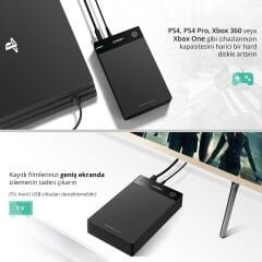 UGREEN 30849 US222 Çepeçevre Koruma 5GB/s Veri Aktarımı 3.5''-2.5'' USB 3.0 Sata Sabit Disk Muhafazası Harici Kablo 1metre