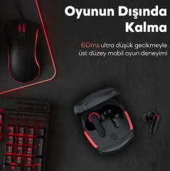 WOYAX by DEJİ Gaming 60ms Gecikme Çift Mod HD 4 Mikrofon ENC Siyah Kablosuz Bluetooth Kulaklık - 2