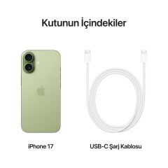 APPLE iPhone 17 256GB Ada Çayı Cep Telefonu MG6N4TU/A (Apple TÜRKİYE Garantili)