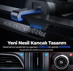 WOYAX by DEJİ WY-HR06 Kancalı Araç İçi Premium Telefon Tutucu Araba Telefon Tutacağı