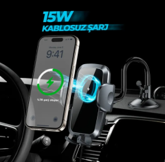 WOYAX by DEJİ WY-HR08 15W Kablosuz Şarjlı Vantuzlu Araç İçi Telefon Tutucu - 2