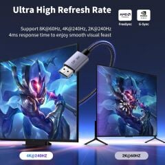 UGREEN 25905 DP120 Ultra HD 8K 60Hz Çözünürlük DisplayPort to DisplayPort 1.4 Örgülü Kablo 2metre - 2