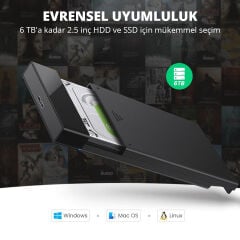 UGREEN 30848 US221 USB 3.0 to Sata3 2.5 inç Harddisk SSD Sabit Disk Muhafaza Kutusu - 2