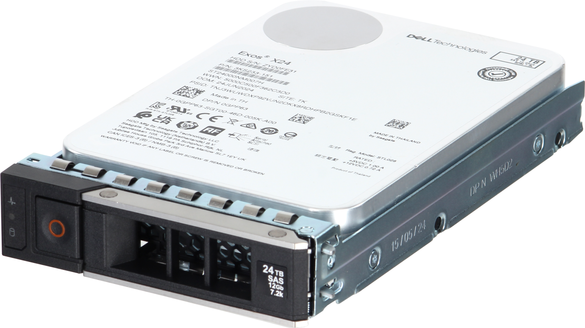 DELL Technologies Exos™ X24 24TB 7.2K 12G 512e NL SAS 3.5'' Server Sunucu Harddisk ST24000NM007H 3KS233-151 0GPP63