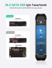 UGREEN 70533 CM298 2-in-1 USB A & USB C 3.1 Gen2 to M.2 SATA SSD KEY B / B + M Harici Disk Kutusu - 2