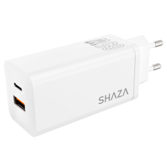 SHAZA USB-C 45W to USB-A 18W Çift Çıkışlı USB QC3.0 Type-C PD 65W Şarj Adaptörü