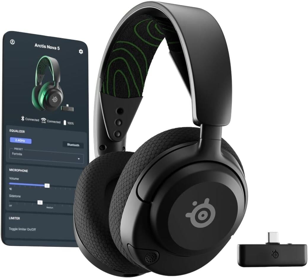 STEELSERİES Arctis Nova 5X Wireless PC PlayStation Xbox Bluetooth Kablosuz Oyuncu Kulaklığı Siyah