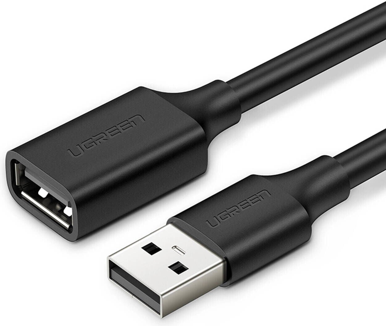 UGREEN 10314 US103 USB-A Erkek to USB-A Dişi 2.0 Uzatma Kablo Siyah 1metre