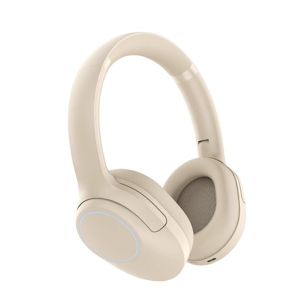 LAPAS LP-HD003 RGB LED Işıklı Kulak Üstü v5.4 Bluetooth Kulaklık Bej