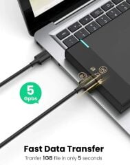 UGREEN 60525 US128 USB-A Erkek to USB-A Erkek 3.0 Kablo Siyah 1metre - 2
