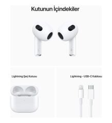 APPLE AirPods ve Lightning Şarj Kutusu (3rd generation) White Bluetooth Kulaklık MPNY3TU/A