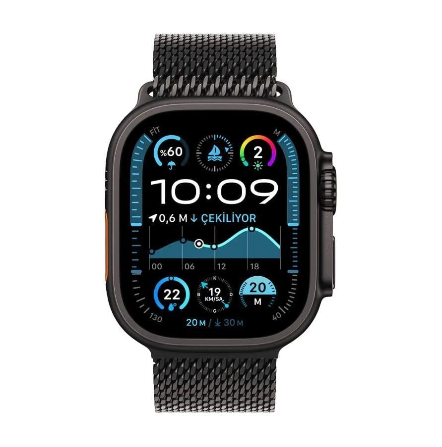 APPLE Watch Ultra 2 GPS + Cellular 49mm Black Titanyum Kasa Milanese Loop M Akıllı Saat MX5U3TU/A