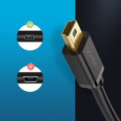 UGREEN 30472 US132 USB-A to Mini 5pin M Kablo Şarj ve Data Kablo Siyah 2metre - 2