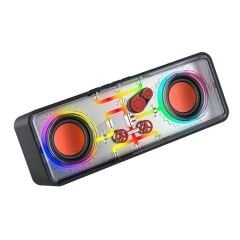 RECCİ RSK-W38 Space Station Serisi RGB Led Işıklı Bluetooth Hoparlör FM Radio Özellikli Beyaz - 2