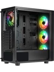RAMPAGE TRIANGLE 4*12cm Auto RGB Fan Tempered Glass Mid-Tower Gaming Oyuncu Kasası