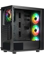 RAMPAGE TRIANGLE 4*12cm Auto RGB Fan Tempered Glass Mid-Tower Gaming Oyuncu Kasası