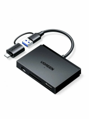 UGREEN 45178 CM812 4 in 1 USB-A USB-C 1xTF 1xSD 2xUSB 3.0 Bağlantı Noktalı Kart Okuyucu