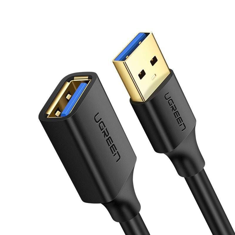 UGREEN 10368 US129 USB-A Erkek to USB-A Dişi 3.0 Uzatma Kablo Siyah 1metre