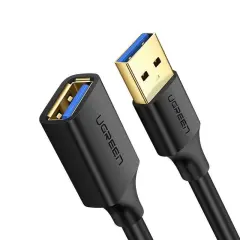 UGREEN 30126 US129 USB-A Erkek to USB-A Dişi 3.0 Uzatma Kablo Siyah 1.5metre
