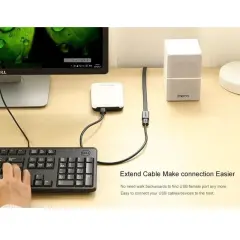 UGREEN 30126 US129 USB-A Erkek to USB-A Dişi 3.0 Uzatma Kablo Siyah 1.5metre