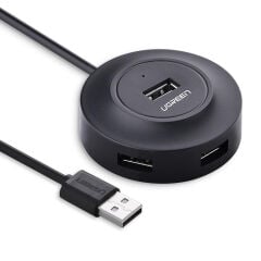 UGREEN 20277 CR106 4 Port Bağlantı Noktalı USB 2.0 HUB Çoklayıcı Siyah 1metre