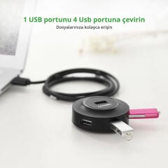 UGREEN 20277 CR106 4 Port Bağlantı Noktalı USB 2.0 HUB Çoklayıcı Siyah 1metre - 2