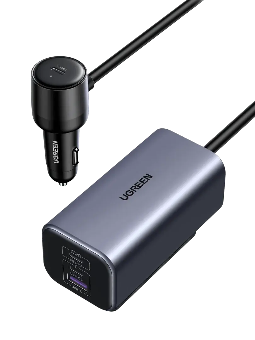 UGREEN 35027 EC706 150W 4 Port 2xUSB-C 30W 1xUSB-C 140W 1xUSB-A 22.5W Gan Araç İçi Hızlı Şarj Aleti
