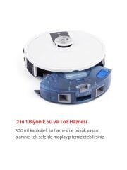 YUİ S7 Plus Akıllı Çöp İstasyonlu Robot Vacuum & Mop Süpürge Beyaz - 2
