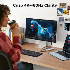 UGREEN 95189 U601 5 in 1 USB-C to 2xUSB-A 2.0 Çoklayıcı 1x4K/60Hz HDMI 1xUSB-C PD 100W Şarj Desteği Çok Fonksiyonlu Bağlantı İstasyonu
