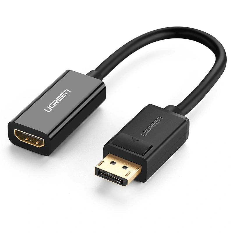 UGREEN 40362 MM137 DisplayPort Erkek to HDMI Dişi 1080P 60Hz Dönüştürücü Adaptör Siyah