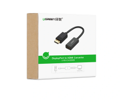 UGREEN 40362 MM137 DisplayPort Erkek to HDMI Dişi 1080P 60Hz Dönüştürücü Adaptör Siyah