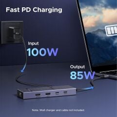 UGREEN 45365 CM880 Revodok Pro 207 7 in 1 USB-C to 2xUSB-A 3.2 Gen2 Çoklayıcı 2x4K/60Hz HDMI 2xUSB-C 10Gbps 1xUSB-C PD 100W Şarj Desteği Çok Fonksiyonlu Bağlantı İstasyonu