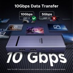 UGREEN 45365 CM880 Revodok Pro 207 7 in 1 USB-C to 2xUSB-A 3.2 Gen2 Çoklayıcı 2x4K/60Hz HDMI 2xUSB-C 10Gbps 1xUSB-C PD 100W Şarj Desteği Çok Fonksiyonlu Bağlantı İstasyonu