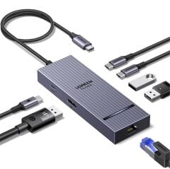 UGREEN 45365 CM880 Revodok Pro 207 7 in 1 USB-C to 2xUSB-A 3.2 Gen2 Çoklayıcı 2x4K/60Hz HDMI 2xUSB-C 10Gbps 1xUSB-C PD 100W Şarj Desteği Çok Fonksiyonlu Bağlantı İstasyonu