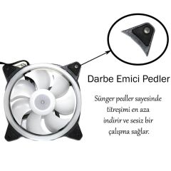 COOLMOON Rgb Renkli Sessiz Fan 3 Pin Pwm 2 Pin Molex 12cm Kasa Fanı