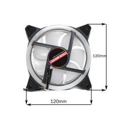 COOLMOON Rgb Renkli Sessiz Fan 3 Pin Pwm 2 Pin Molex 12cm Kasa Fanı - 2