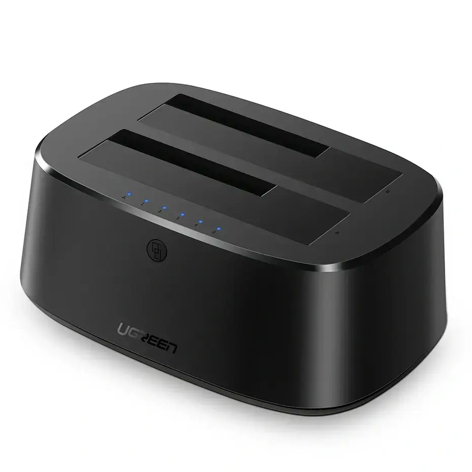 UGREEN 60737 CM198 USB-A 3.0 2.5 inç 3.5 inç HDD SSD Dual Dock Station Alüminyum Çift Yuvalı Sata3 Sabit Disk Bağlantı İstasyonu