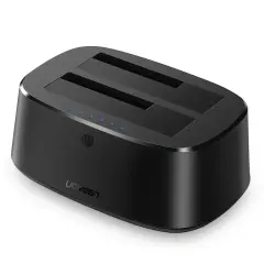UGREEN 60737 CM198 USB-A 3.0 2.5 inç 3.5 inç HDD SSD Dual Dock Station Alüminyum Çift Yuvalı Sata3 Sabit Disk Bağlantı İstasyonu