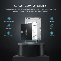 UGREEN 60737 CM198 USB-A 3.0 2.5 inç 3.5 inç HDD SSD Dual Dock Station Alüminyum Çift Yuvalı Sata3 Sabit Disk Bağlantı İstasyonu