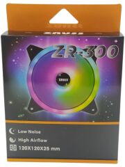 ZAUSS ZR-300 120x120x25mm 3 Renk Hareketli Yanan RGB Kasa Mining Fanı 12cm Kasa Fanı 0.3A