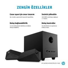 HP X1000 8PB07AA 2.1 30W RMS RGB Gaming Hoparlör Siyah