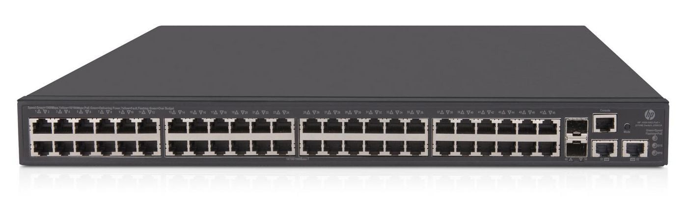 HPE FlexNetwork 5130 EI 370W 48 Port Gigabit PoE+ 2x10G SFP+ 2x10G Base-T RJ45 XGT Yönetilebilir Switch JG941AR