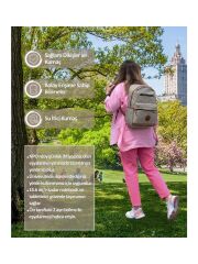 NPO nJoy 16'' Unisex Notebook Günlük Sırt Çantası NJ01KH Haki